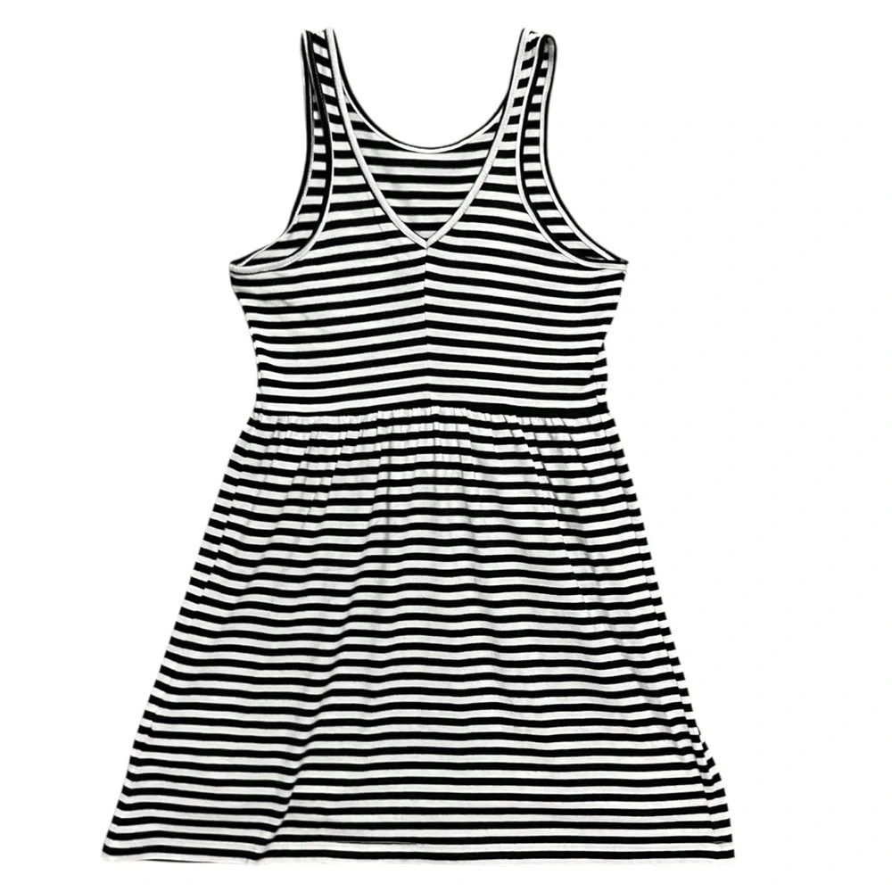 Old Navy S (6-7) Black and White Striped Tank Dress